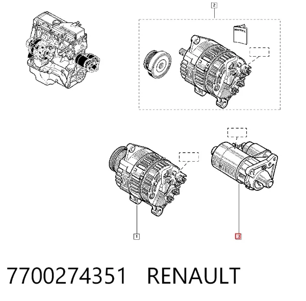 Rozrusznik 7700274351 Renault (RVI)