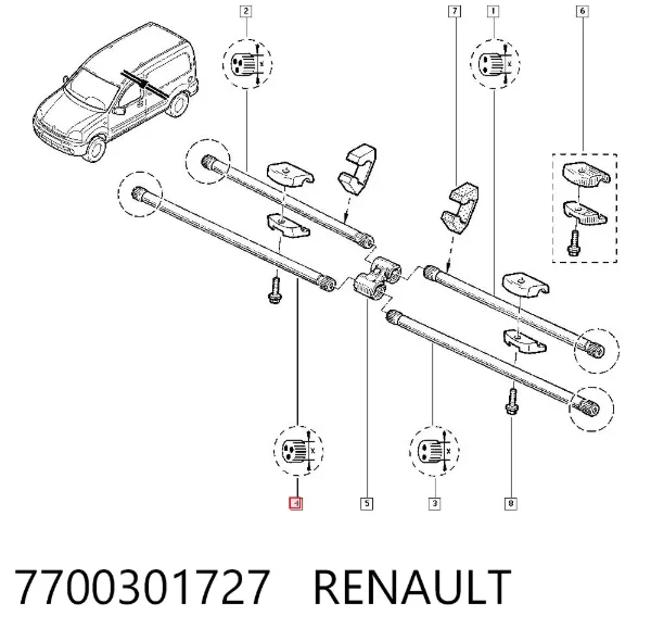 Drążek skrętny tylny prawy 7700301727 Renault (RVI)