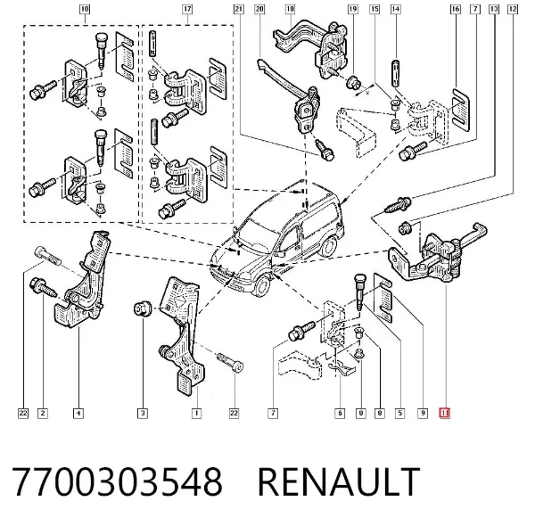 Ogranicznik drzwi przedni 7700303548 Renault (RVI)