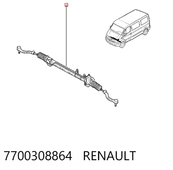 Listwa kierownicza (maglownica) 7700308864 Renault (RVI)