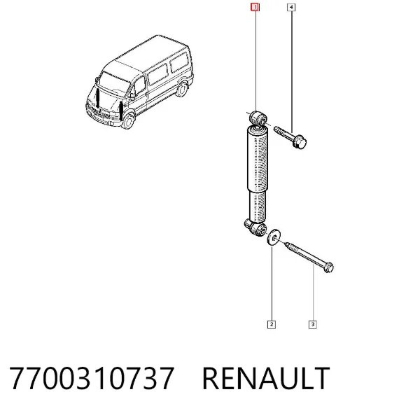 Amortyzator przedni 7700310737 Renault (RVI)
