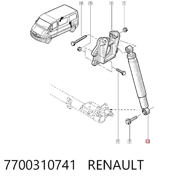 Amortyzator tylny 7700310741 Renault (RVI)