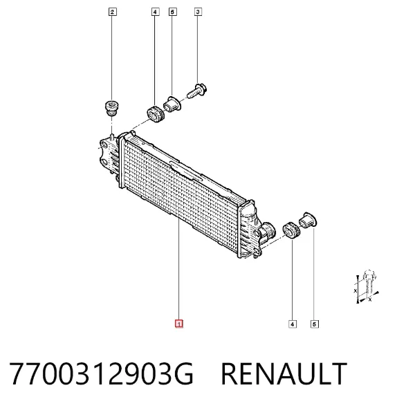 Chłodnica intercoolera 7700312903G Renault (RVI)