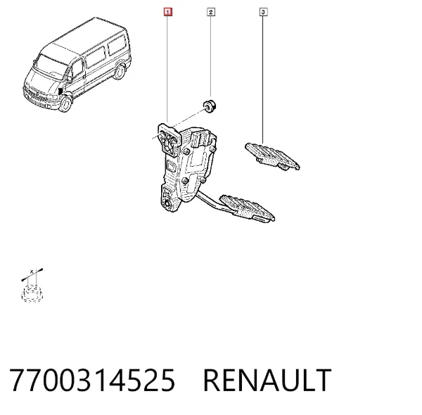 Pedał przyspieszenia (gazu) 7700314525 Renault (RVI)