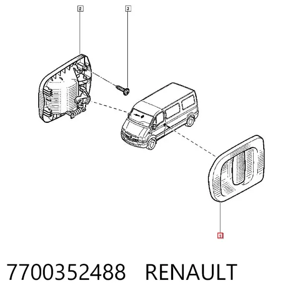 Klamka drzwi lewych zewnętrzna przednia/tylna 7700352488 Renault (RVI)
