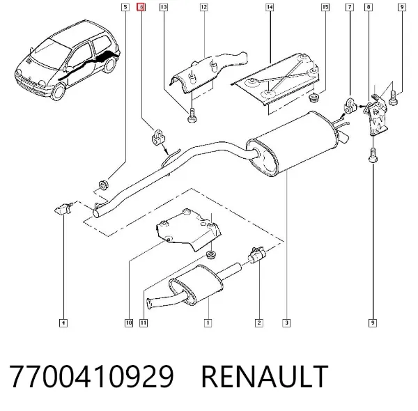 Poduszka mocowania tłumika 7700410929 Renault (RVI)