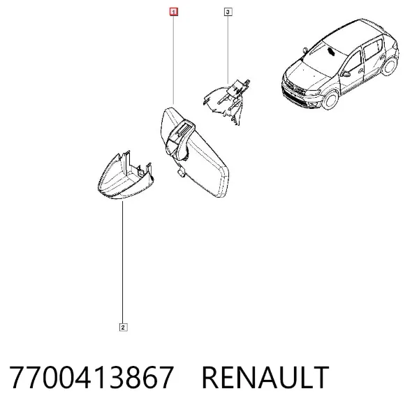 Lusterko wewnętrzne 7700413867 Renault (RVI)