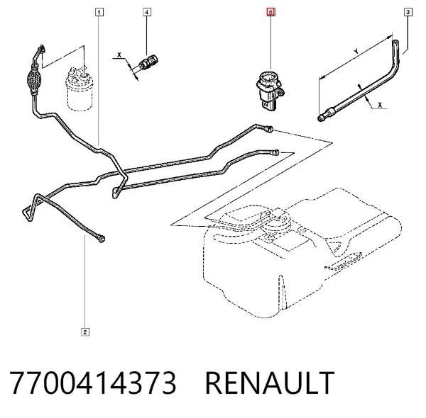 Przewód (kabel) sprzęgła mostu tylnego 7700414373 Renault (RVI)