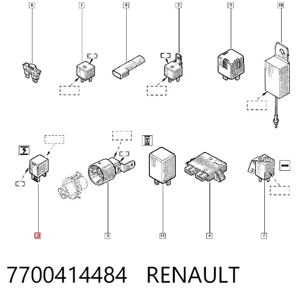 Przekaźnik rozrusznika 7700414484 Renault (RVI)