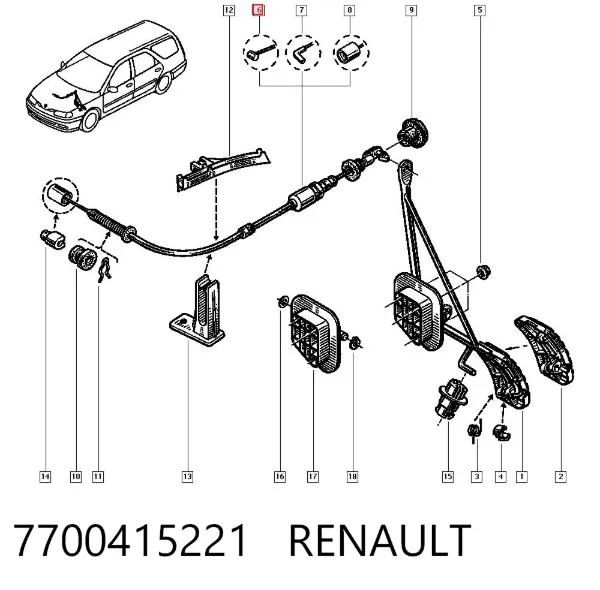 Linka gazu 7700415221 Renault (RVI)