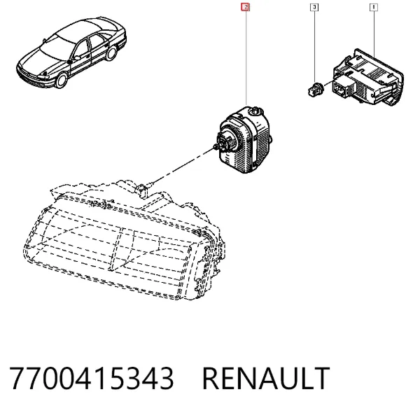 Korektor swiatel 7700415343 Renault (RVI)