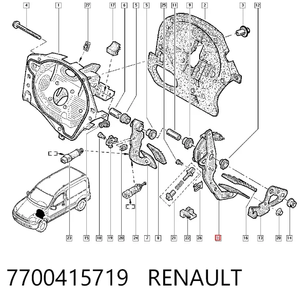 Pedał sprzęgła 7700415719 Renault (RVI)