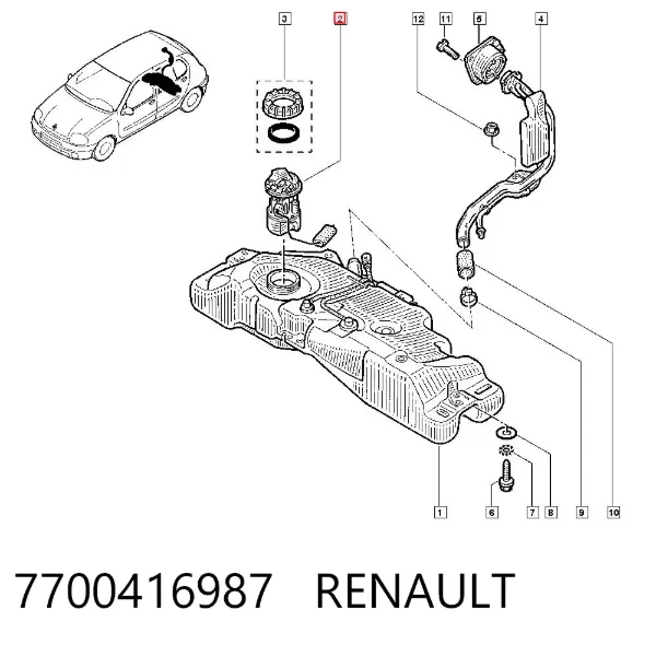 Czujnik poziomu paliwa w zbiorniku Renault Clio II