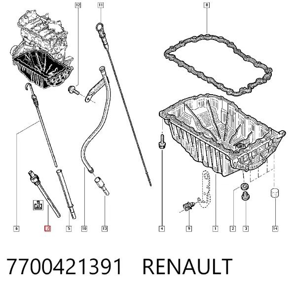 Czujnik poziomu oleju silnikowego 7700421391 Renault (RVI)
