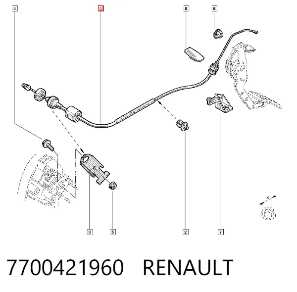 Linka sprzęgła 7700421960 Renault (RVI)
