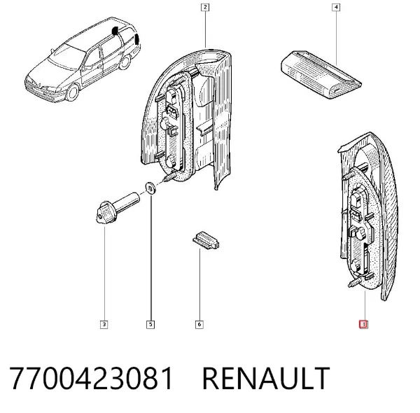 Lampa zespolona tylna lewa 7700423081 Renault (RVI)