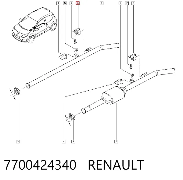 Poduszka mocowania tłumika 7700424340 Renault (RVI)