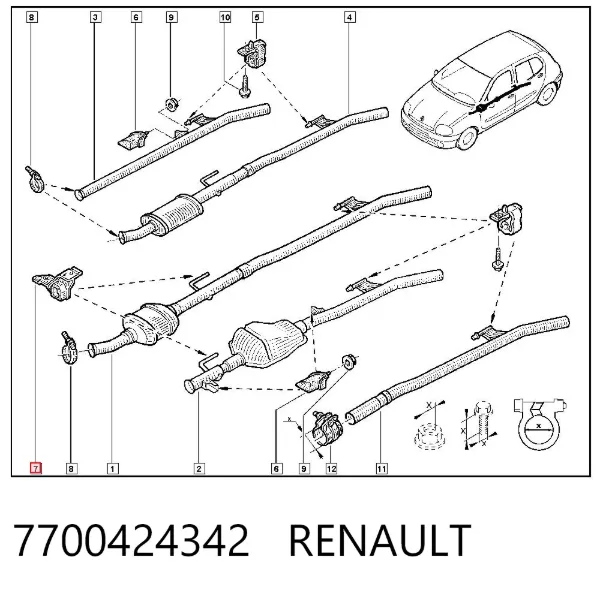 Poduszka mocowania tłumika 7700424342 Renault (RVI)