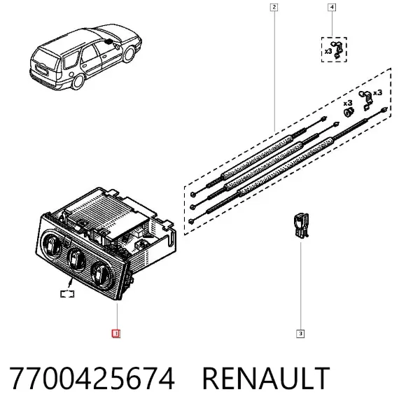 Sterownik trybów ogrzewania/klimatyzacji Renault Laguna I