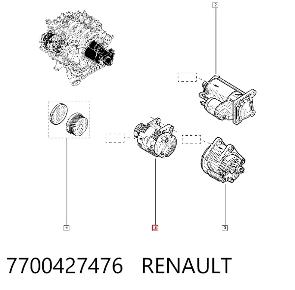 Alternator 7700427476 Renault (RVI)