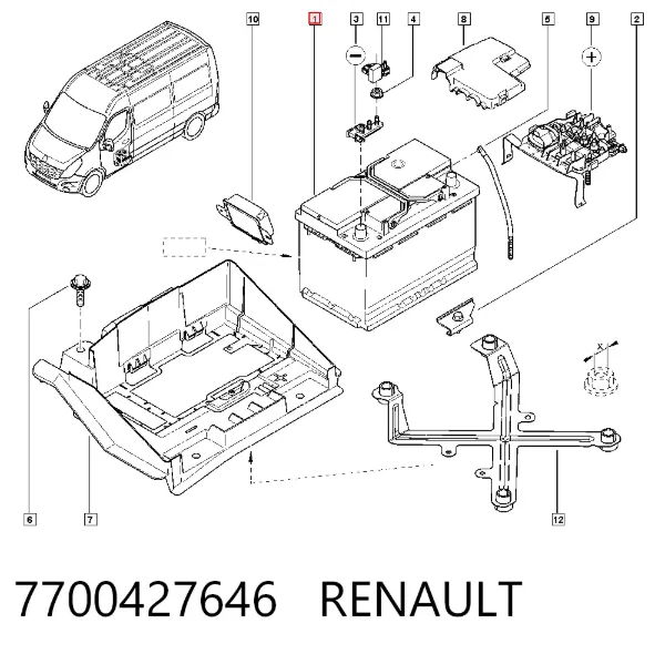 Bateria (akumulator) 7700427646 Renault (RVI)