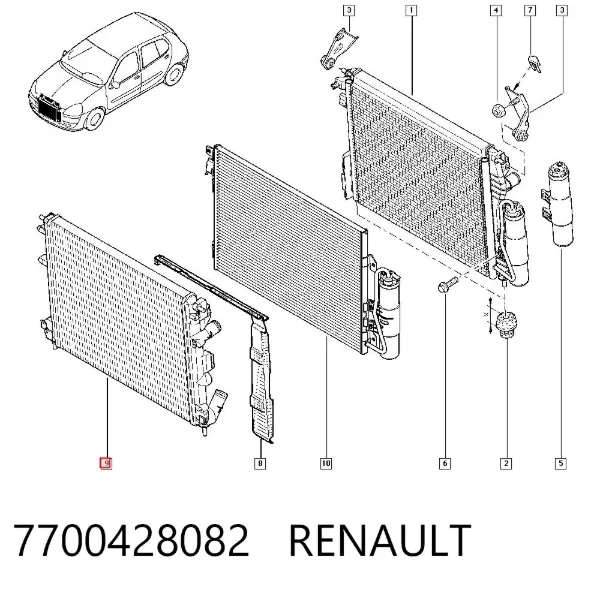 Chłodnica silnika 7700428082 Renault (RVI)