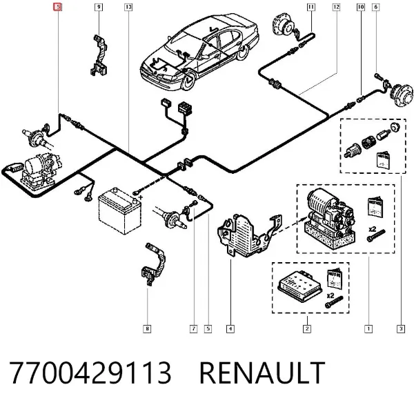 Czujnik ABS przedni 7700429113 Renault (RVI)