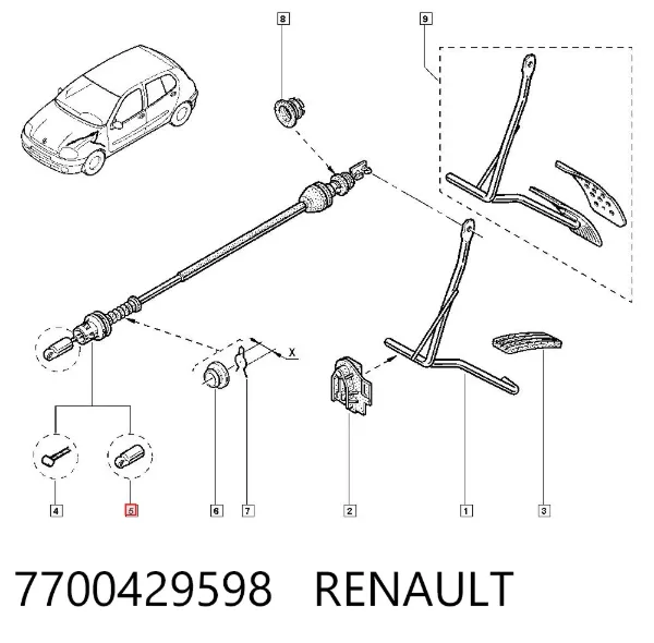 Linka gazu 7700429598 Renault (RVI)