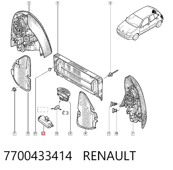 Lampa oświetlenia tylnej tablicy rejestracyjnej 7700433414 Renault (RVI)