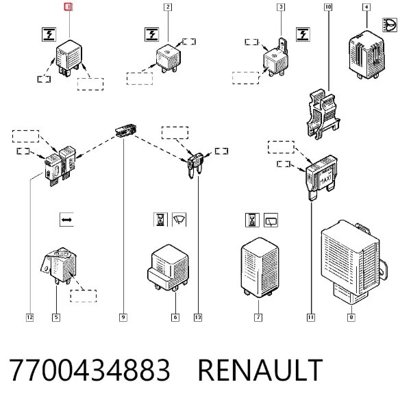 Przekaźnik rozrusznika 7700434883 Renault (RVI)