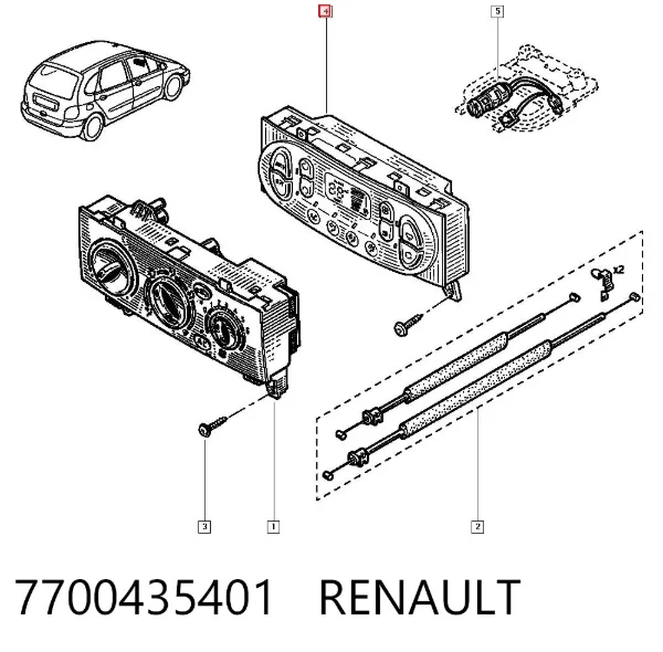 Sterownik trybów ogrzewania/klimatyzacji Renault Scenic I
