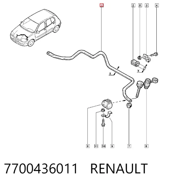Stabilizator przedni Renault Clio SYMBOL