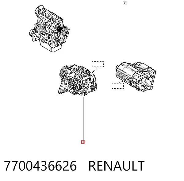 Alternator 7700436626 Renault (RVI)