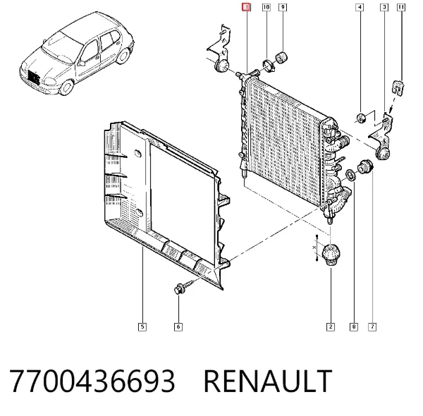 Chłodnica silnika 7700436693 Renault (RVI)