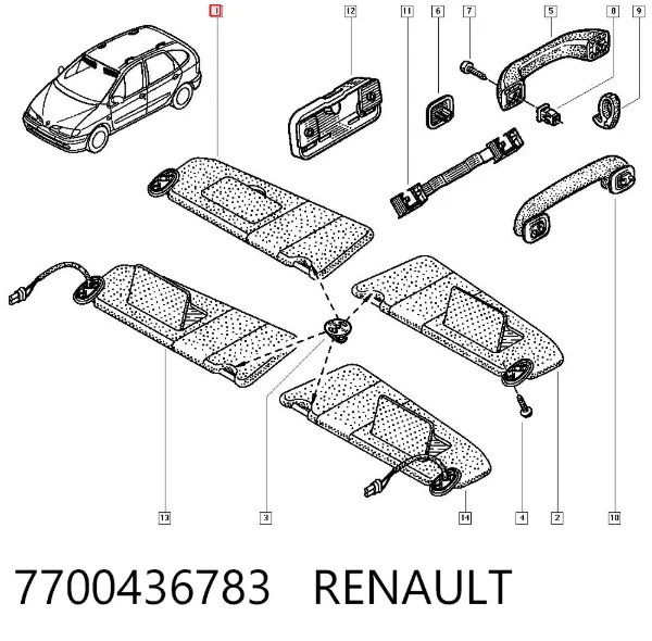 Osłona przeciwsłoneczna 7700436783 Renault (RVI)