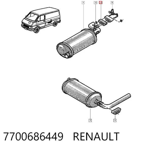 Poduszka mocowania tłumika 7700686449 Renault (RVI)