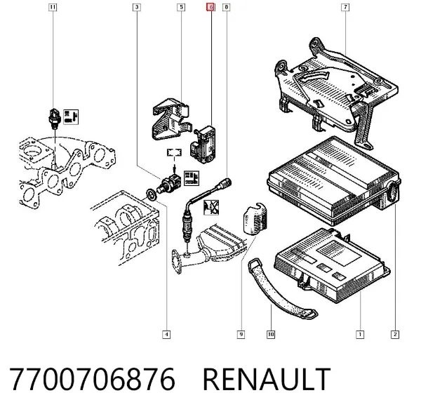 Czujnik ciśnienia w kolektorze ssącym, MAP 7700706876 Renault (RVI)