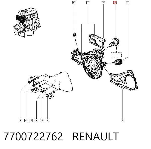 Termostat 7700722762 Renault (RVI)
