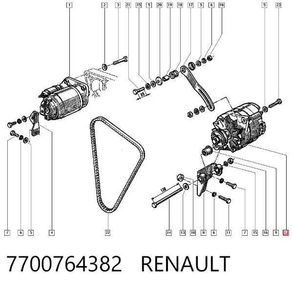 Alternator 7700764382 Renault (RVI)