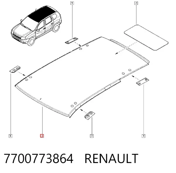 Pręt anteny 7700773864 Renault (RVI)