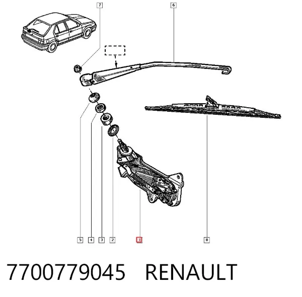 Silniczek wycieraczki tylnej szyby Renault 19 I
