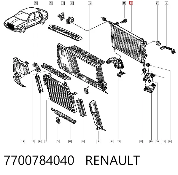 Chłodnica silnika 7700784040 Renault (RVI)