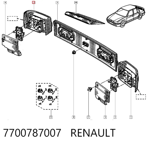 Lampa zespolona tylna prawa Renault 19 II