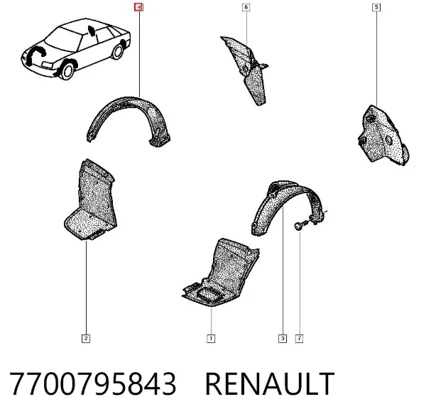 Nadkole błotnika przedniego prawe Renault Clio I