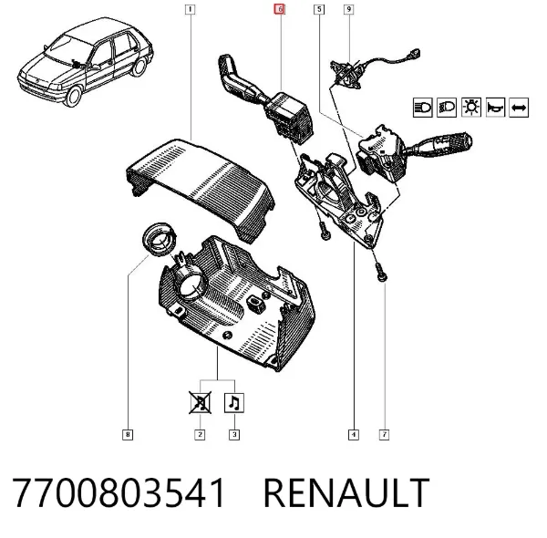 Przełącznik zespolony prawy 7700803541 Renault (RVI)