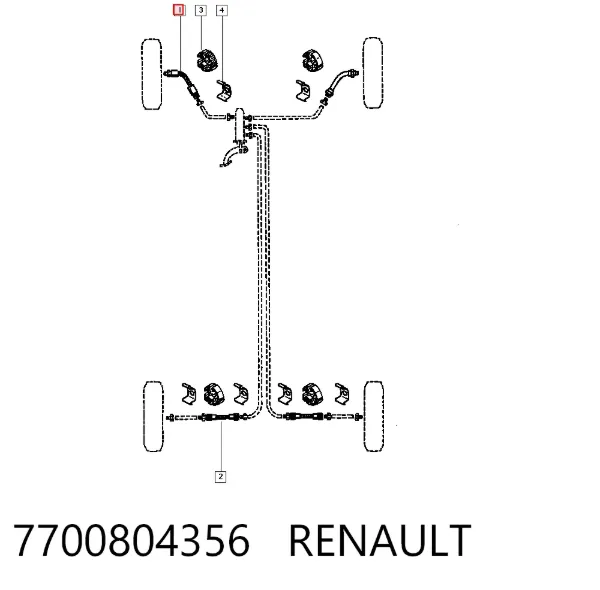 Przewód hamulcowy przedni 7700804356 Renault (RVI)