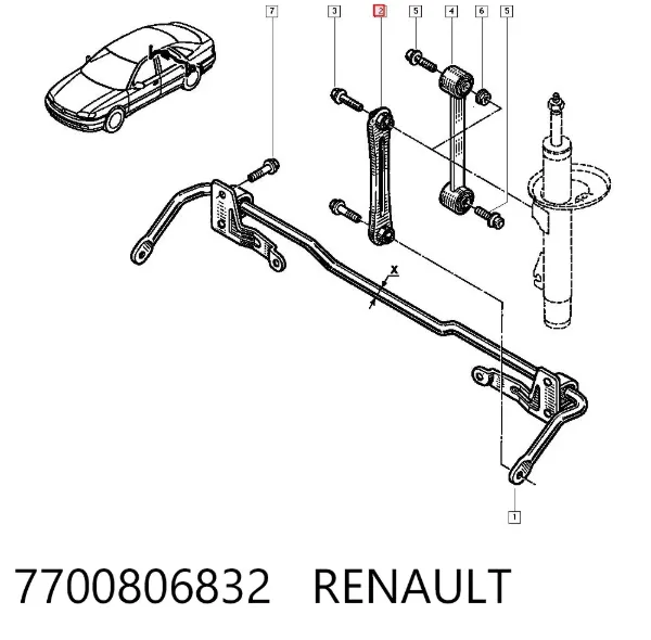 Łącznik stabilizatora tylnego Renault Safrane I