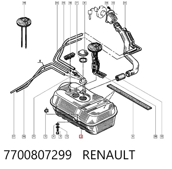 Zbiornik paliwa 7700807299 Renault (RVI)