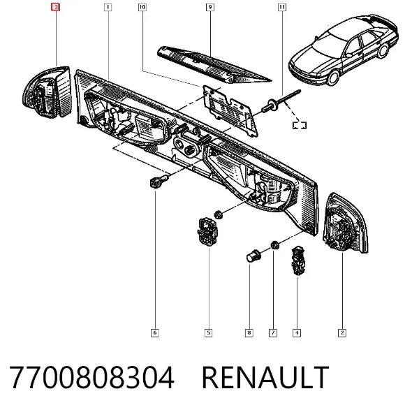 Lampa zespolona tylna prawa Renault Safrane I