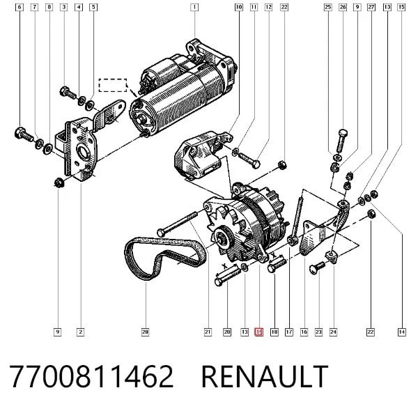 Alternator 7700811462 Renault (RVI)